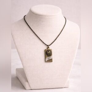 Vintage Sterling Silver Leo Zodiac Charm Necklace, 925 Chain, Astrology Talisman